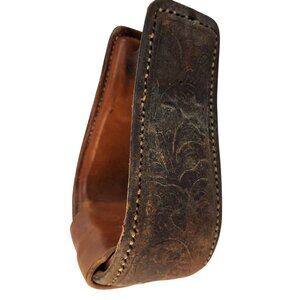Vintage Western Hand Tooled Leather Stirrup Rustic Ranch Wall Decor Cowboy Saddl